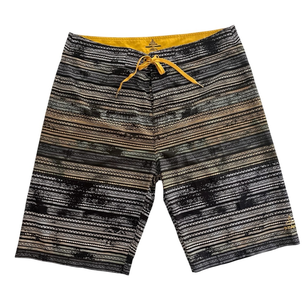 Prana Sediment Board Shorts Men's 35 Swim Trunks 10" Inseam UPF 50+